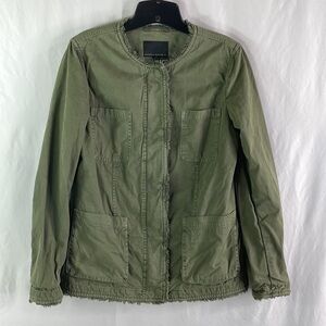 Banana republic, WP military jacket. green  with raw edges 307682.